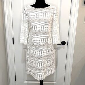 Eliza J Lace Illusion Bodycon Mini Sheath Dress Size 4